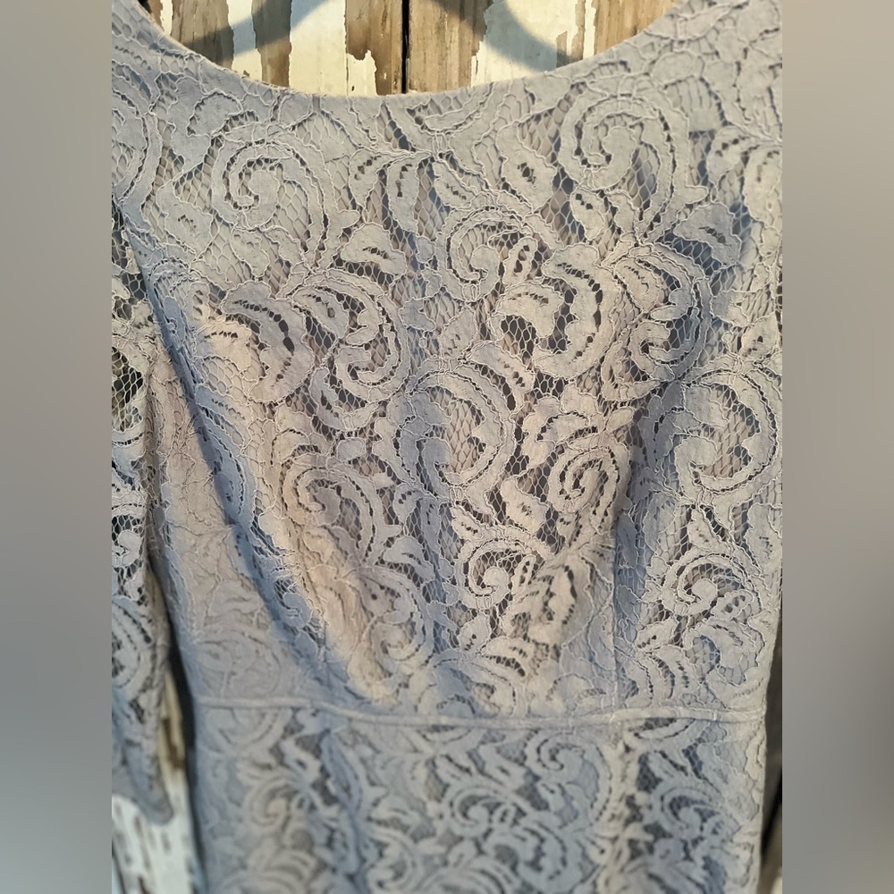 J. Crew Natalia Dress in Leavers Lace Gray Size 6P - Picture 4 of 6